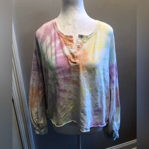 Crop Tye Dye Loose Fit Crop Tee Size Large Not quite Vintage